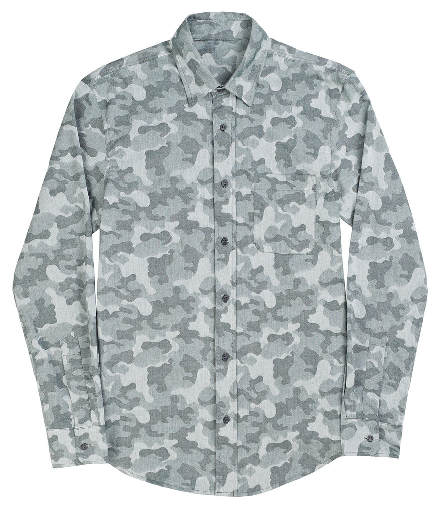 Camo Jacquard Button Down Shirt - Jungle – MFW Apparel